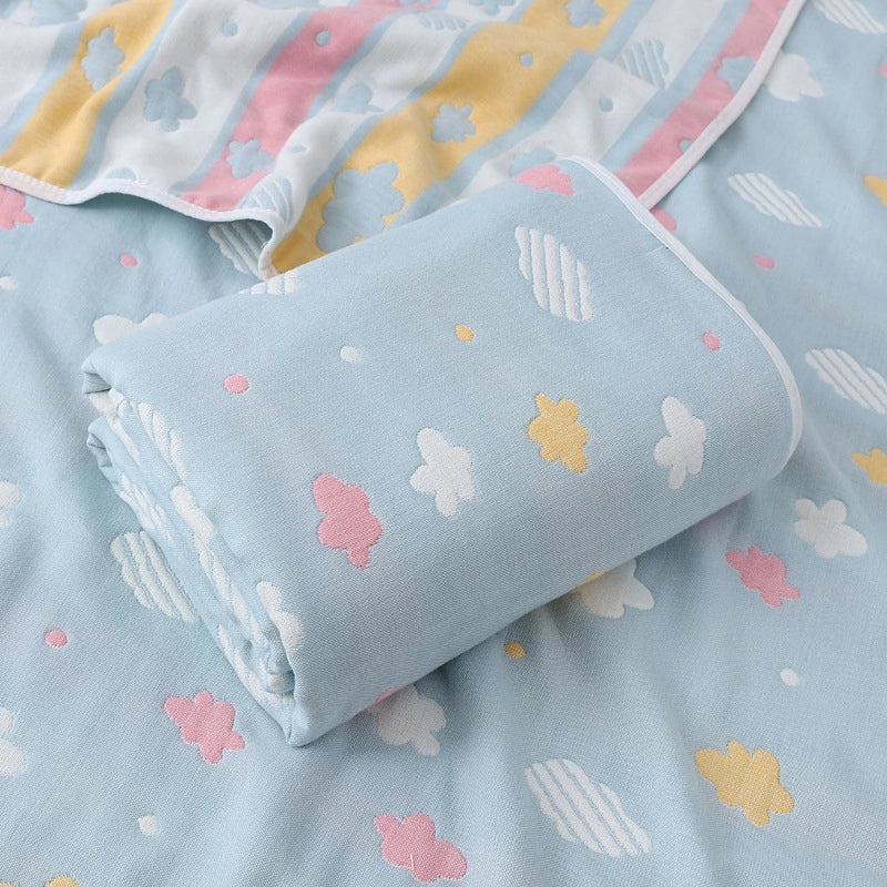 Soft Cotton Gauze Baby Bath Towel 110x110cm Wrap Jacquard Quilt Spring Summer|Baby Bath Towels & Quilts