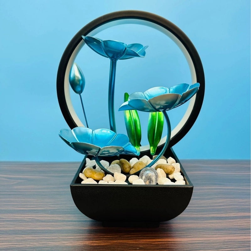 Golden Blue Dragonfly & Butterfly Water Circulation Desktop Iron Crafts|Home Decor Accessories