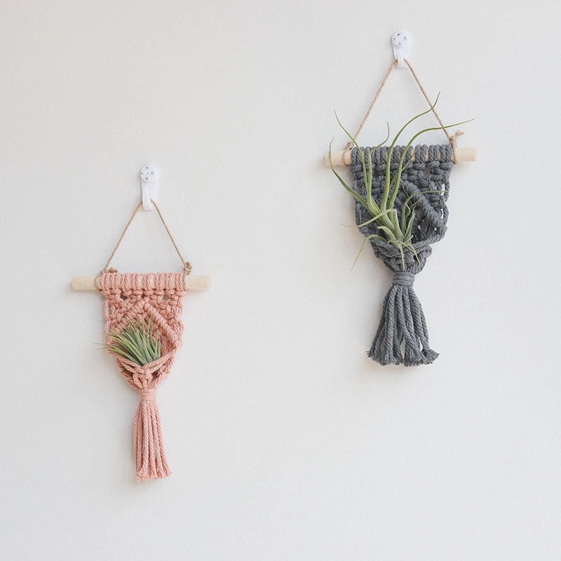 Minimalist Geometric Wooden Cotton Rope Wall Hanging Art | Home Decor & Wall Art