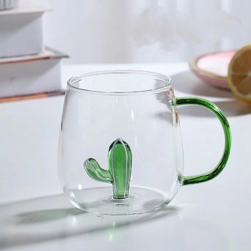 3D Animal Shape Glass Cup with Colorful Handle|Kitchen & Dining