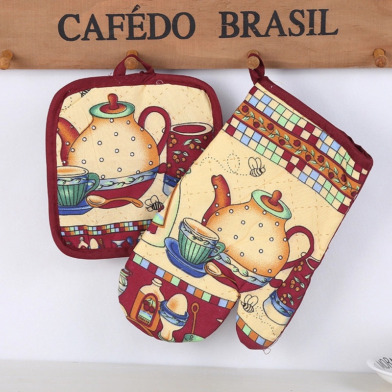 Heat Resistant Gloves with Pastoral Multiple Prints | Kitchen & Dining Accessories