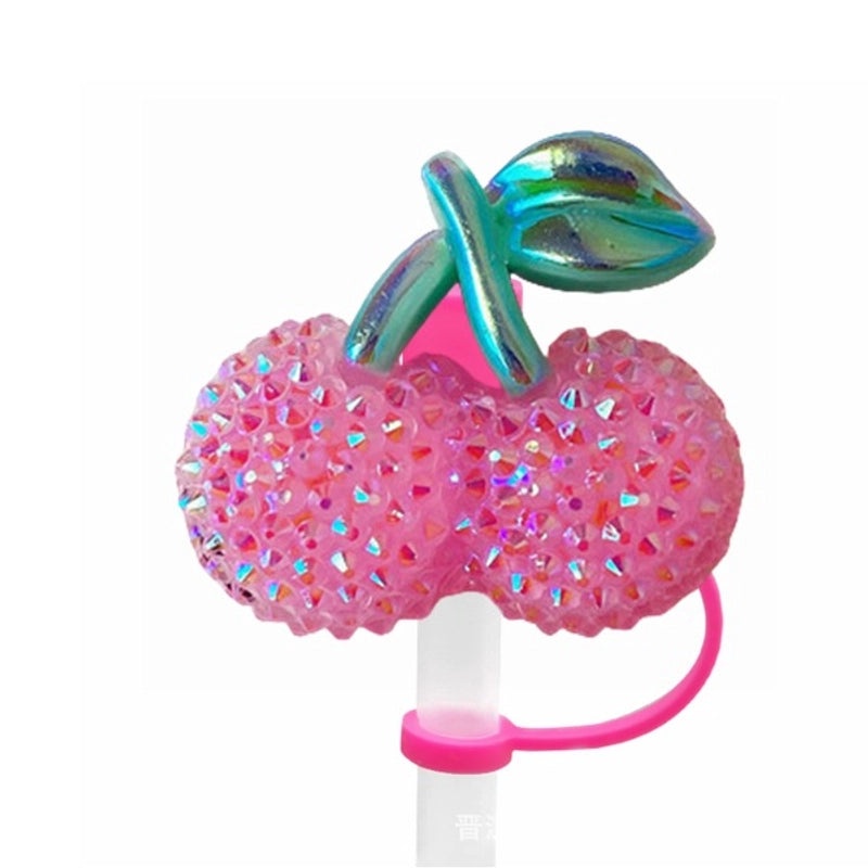 Pastoral Star Fruit Resin Straw Cap, Cute Casual Decorative Silica Gel Cover | Drinkware Accessories