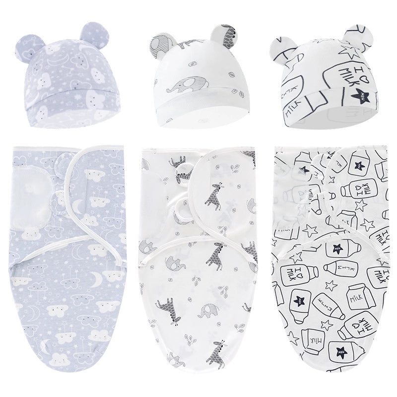 Newborn Baby Spring Sleeping Bag and Hat Set Soft Silkworm Fabric for Delivery Room 8304|Baby Clothing & Accessories