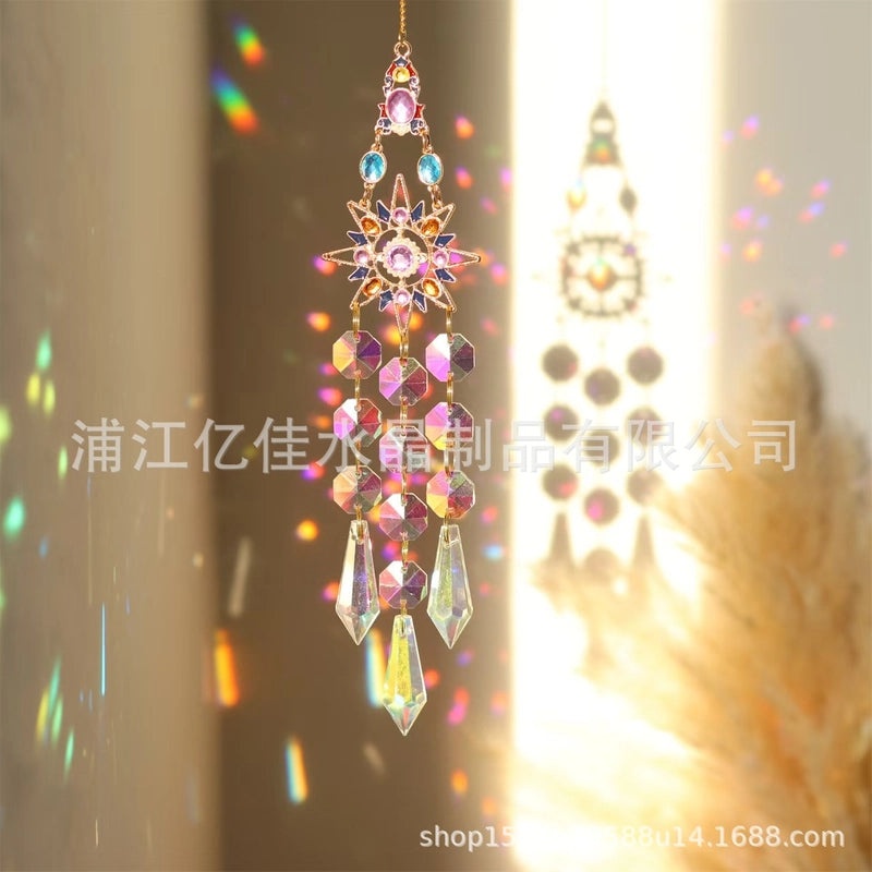 Colorful Crystal Sun Moon Stars Heart Pendant Wind Chime for Home Decoration | Home Decor & Accessories