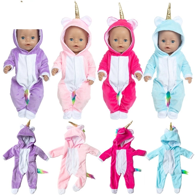 Golden Horn Doll Outfit with Plush Tail for Bay Dolls | Doll Clothes & Accessories