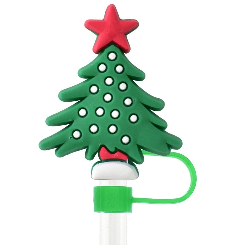 Christmas Holiday Silicone Santa Straw Caps 10PCS|Drinkware Accessories