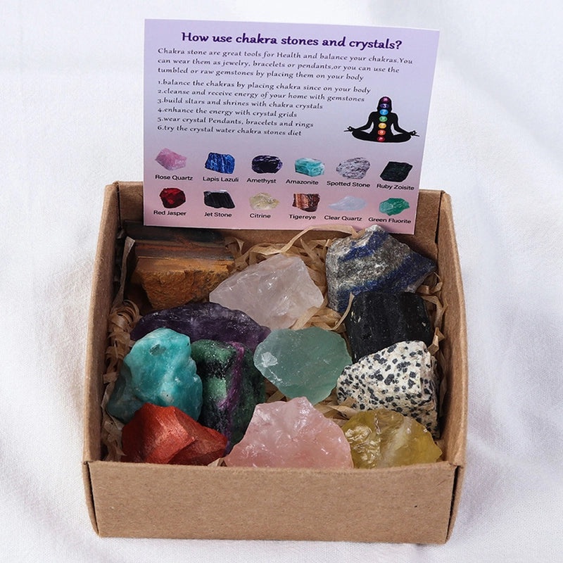 Stylish Geometric Natural Crystal Stone Jewelry Set Gift Box | Jewelry & Accessories