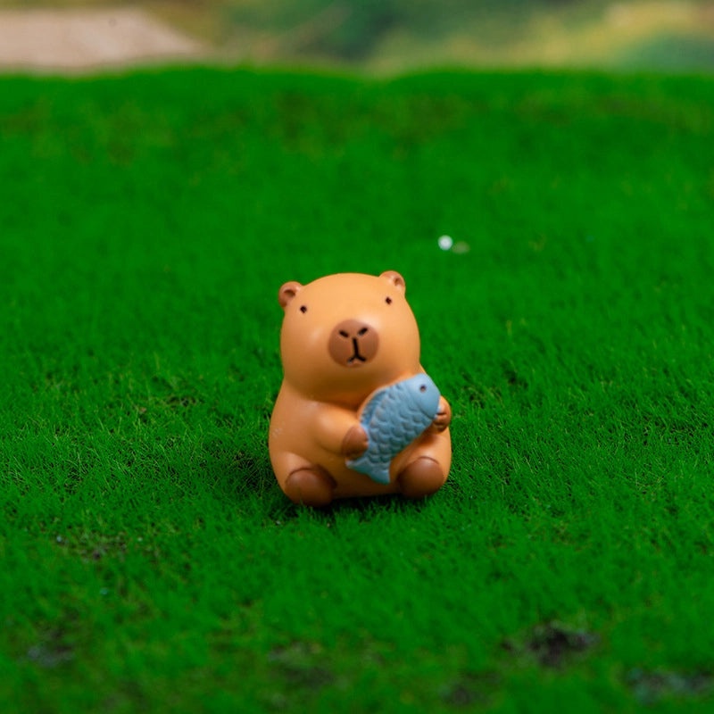 Handmade Resin Cute Capybara Figurine Micro Landscape Decor for Car and Desktop | Home Decor & Accessories