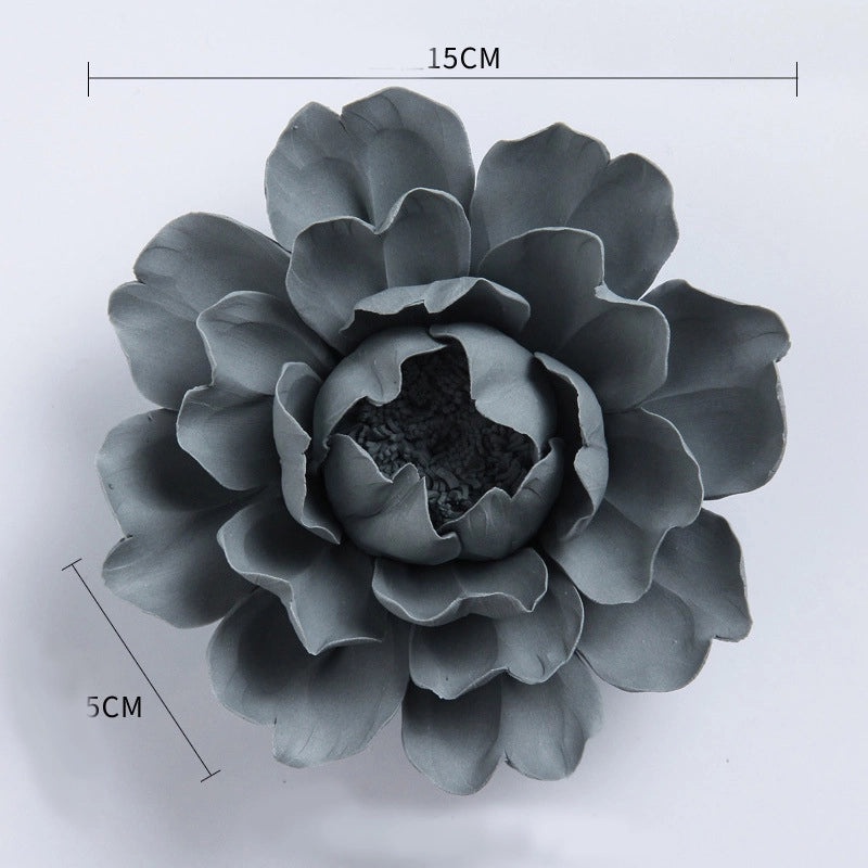 3D Ceramic Flower Wall Pendant for Living Room Bedroom TV Background | Home Decor Wall Art