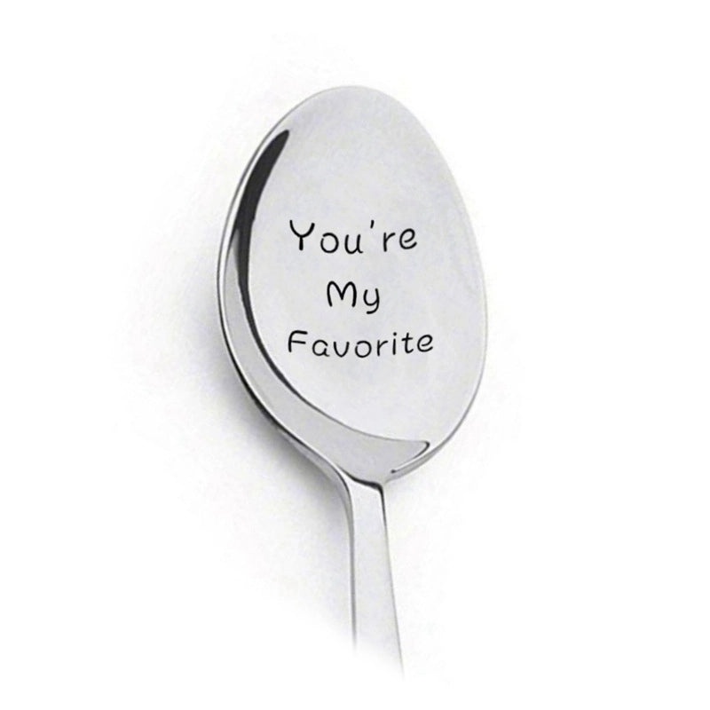 Trendy Engraved Stainless Steel Spoon|Kitchen Utensils & Dining Accessories