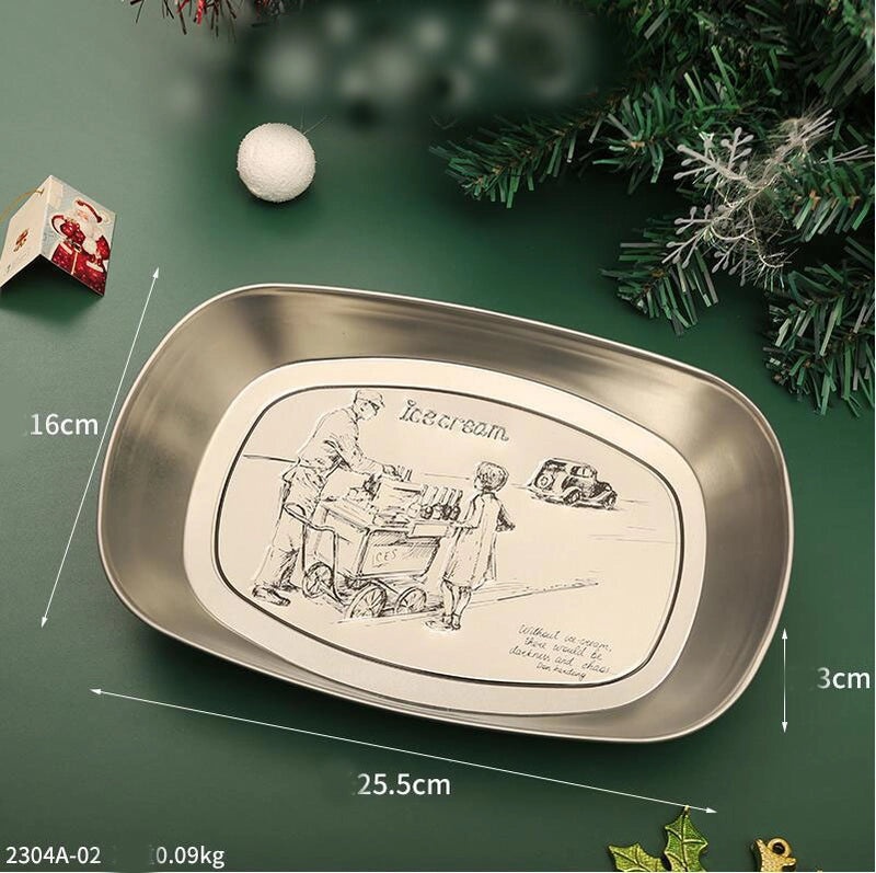 Christmas Tree Santa Claus Tinplate Hat Casual Elegant Tableware Decoration|Home Decor