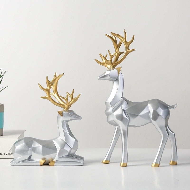 Minimalist Christmas Elk Resin Ornament Holiday Artificial Decoration|Christmas Decorations