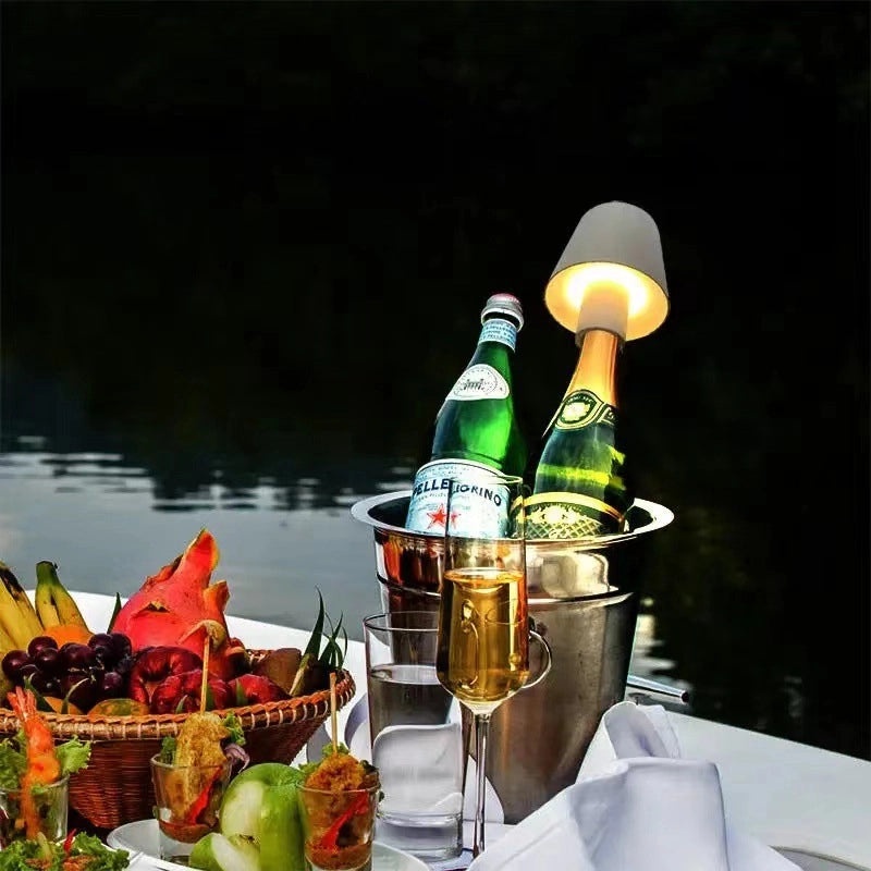 Wine Bottle Table Lamp USB Rechargeable Removable Creative Bar Lamp Clear Wine Headlight | Home Decor Lighting