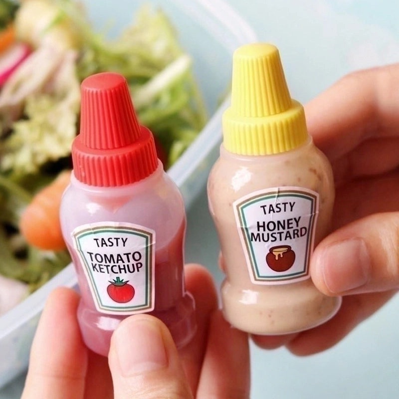 Portable Mini Plastic Salad Dressing Bottles for Sauce and Oil | Kitchen Accessories