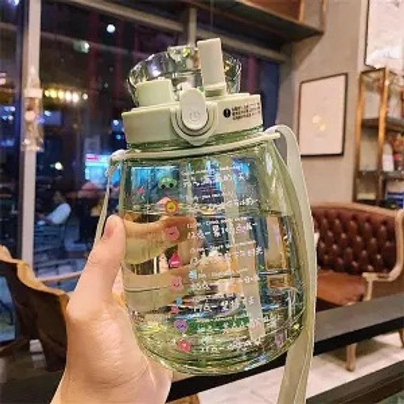 Large Capacity Big Belly Water Bottle High Temperature Resistant Trendy Sports Straw Cup for Girls Summer | Drinkware & Sports Bottles