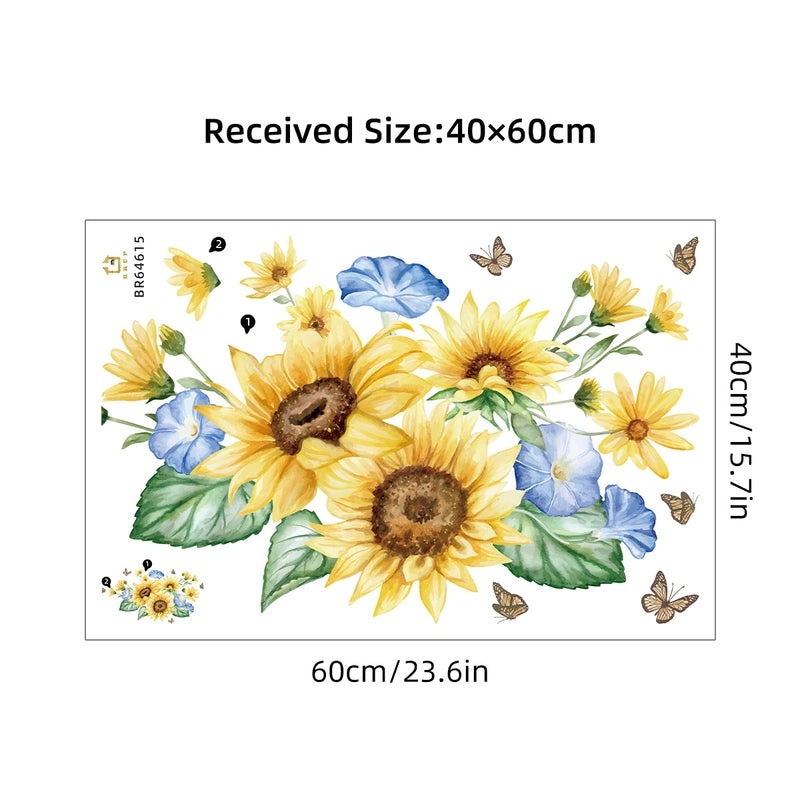 Rustic Sunflower PVC Wall Decal for Home Decor|Wall Stickers & Decals