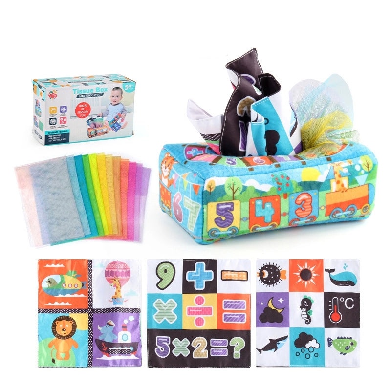 Baby Educational Simulation Cloth Book Toy with Digital Traffic Design and Ringing Tissue Box for Christmas|Baby Early Education Toys