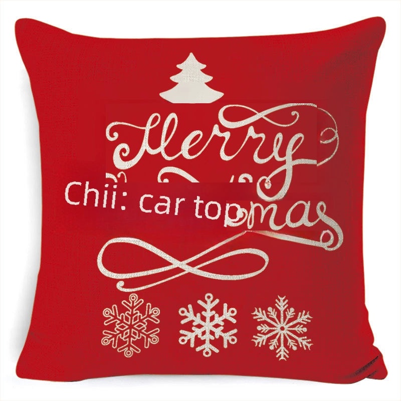 Christmas Linen Pillow Cover for Living Room Office Car Sofa Waist Cushion|Home Decor Cushions