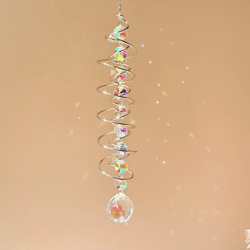 Sparkling Spiral Crystal Suncatcher Wind Chime for Home Decor|Home Decor & Wall Art