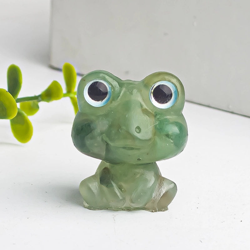 Minimalist Frog Natural Stone Crystal Ornament|Home Decor & Accessories