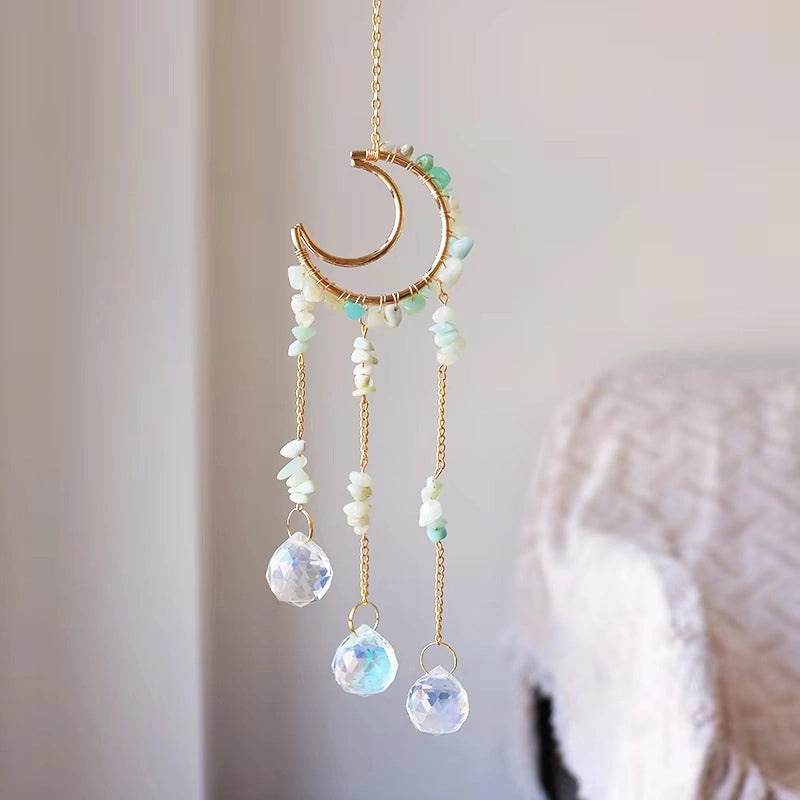 Elegant Moon Crystal Pendant Wall Art | Home Decor