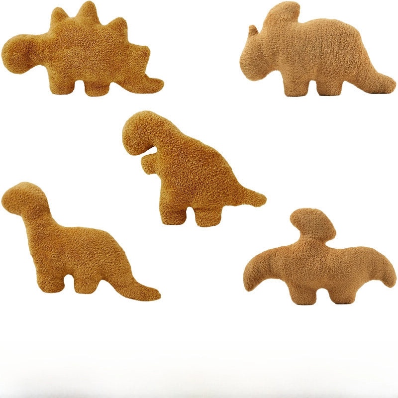 Dinosaur Nugget Plush Pillow Soft Stegosaurus Chicken Nugget Stuffed Doll Toy | Plush Toys & Pillows