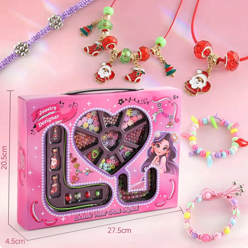 Kids DIY Beaded Necklace & Bracelet Set Handmade Educational Toys for Girls Baby Christmas Gift | Kids Jewelry & Craft Kits