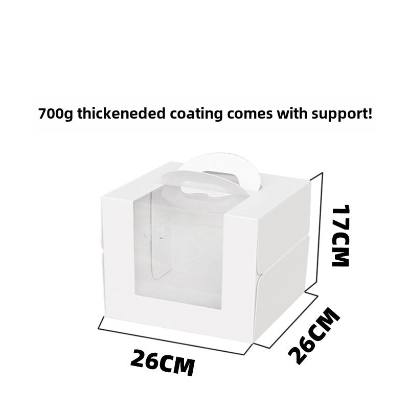 Transparent Window Birthday Cake Box 8 Inch Portable Dessert Packaging | Cake Boxes & Packaging
