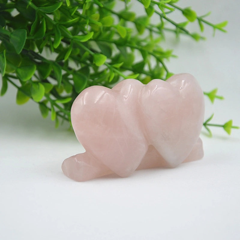 Rose Quartz Heart Gemstone Minimalist Ornament Artificial Decor|Home Decor