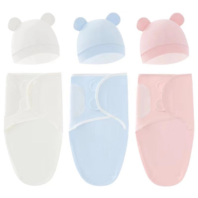 Newborn Baby Spring Sleeping Bag and Hat Set Soft Silkworm Fabric for Delivery Room 8304|Baby Clothing & Accessories