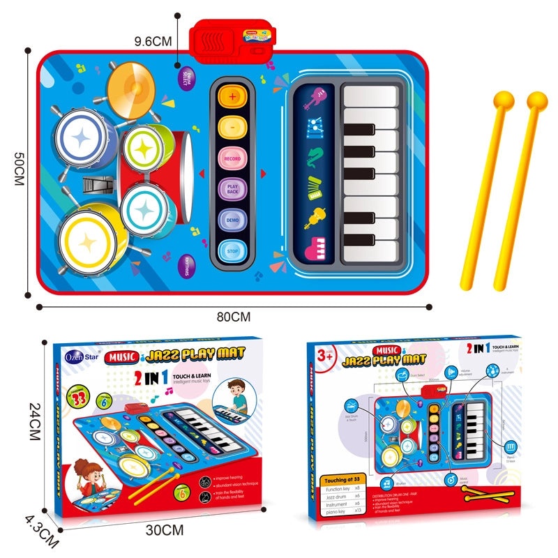 Children's Interactive Jazz Music Blanket | Parent-Child Puzzle Toy | Fun 2-in-1 Simulation Game | Educational & Playful | Toys & Games