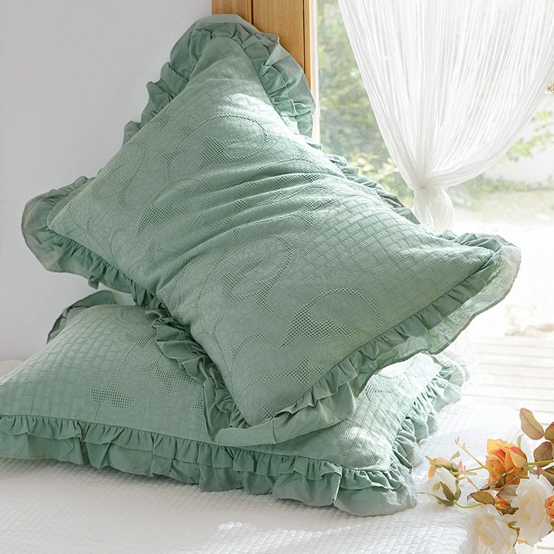 European Style Pure Cotton Waffle Lace Large Pillowcase Envelope Design Non-slip Non-shedding|Home Textiles Bedding