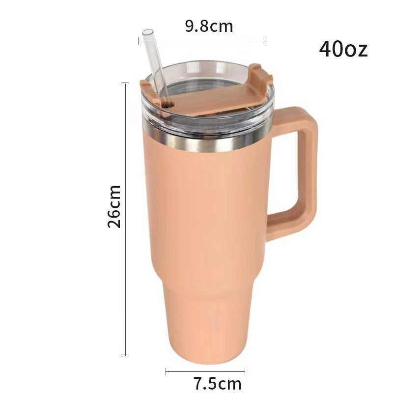 Customized 40oz Stainless Steel Double-layer Insulated Ice Tumbler with Handle for Car | Drinkware & Travel Mugs