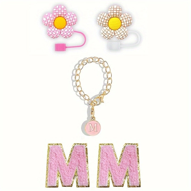 Embroidered Floral Letter Straw Cap for Casual Elegant Style|Fashion Accessories Hats & Caps