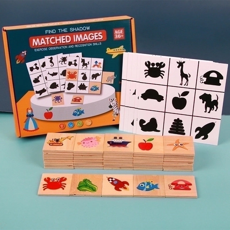Wooden Montessori Shadow Matching Puzzle Educational Toy for Kids | Educational Toys & Learning Aids