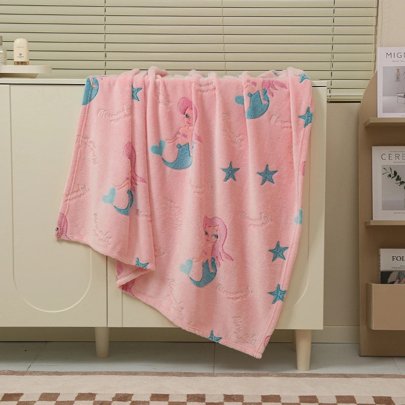Adorable Dinosaur and Star Pattern Flannel Blanket for Cozy Bedding|Home & Living Bedding