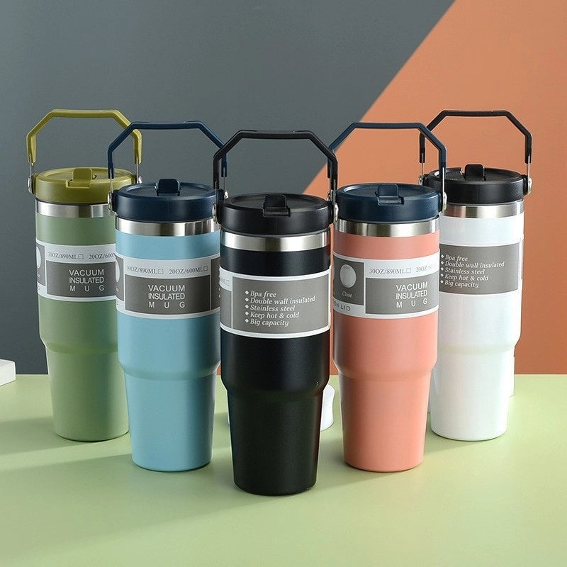 Solid Color 304/201 Stainless Steel Thermos Cup - Durable Casual Insulated Drinkware|Drinkware & Thermoses
