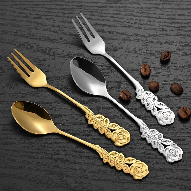 Elegant Floral Stainless Steel Spoon for Casual Glam Use 1 Piece|Kitchen & Dining Utensils