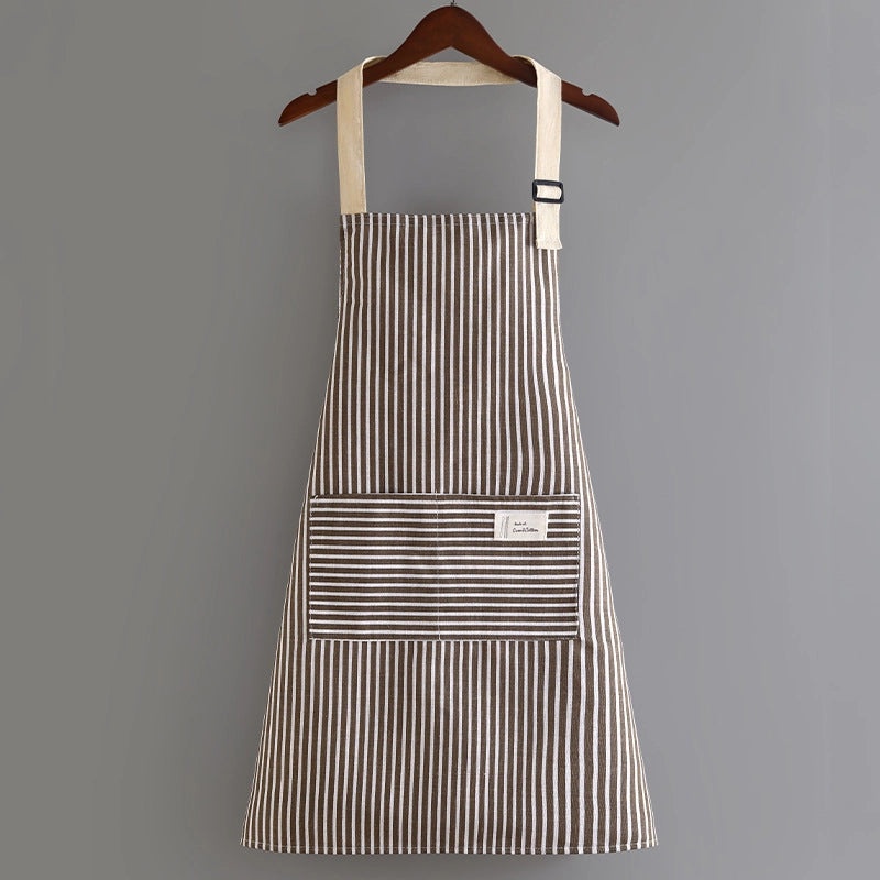 Japanese Style Cotton Linen Apron Women's Summer Thin Breathable Kitchen Cooking Waist Workwear Customized Logo|Kitchen & Dining