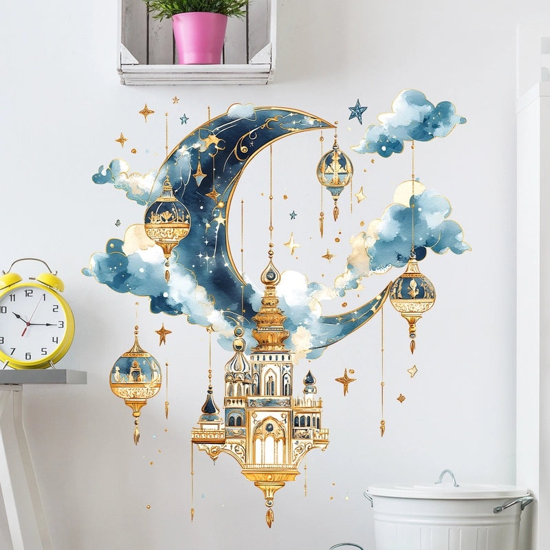 Elegant Star and Moon PVC Wall Decals for Window Decoration|Home Decor & Wall Stickers