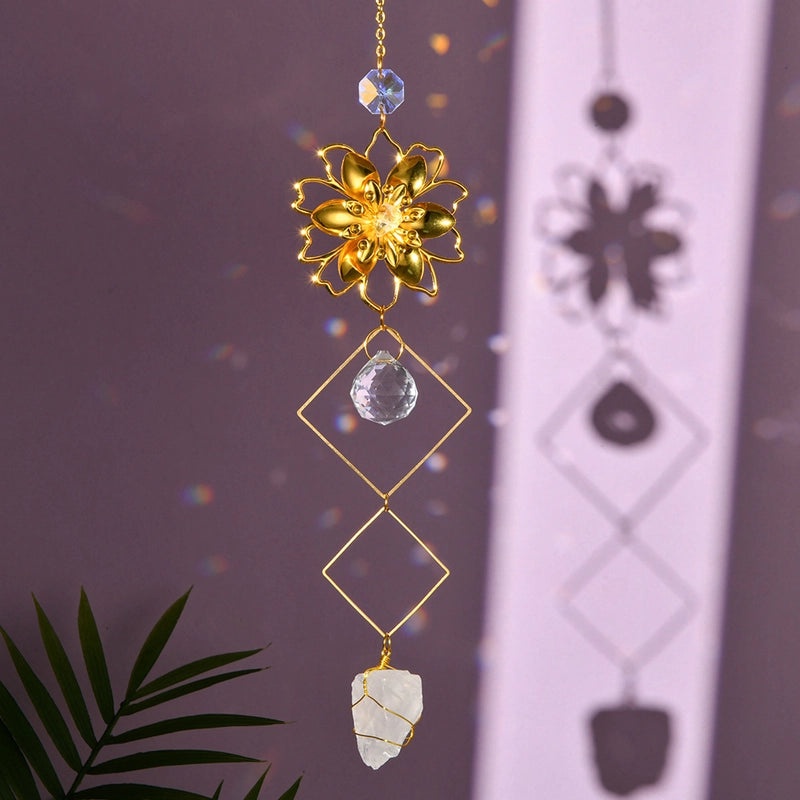 Handcrafted Floral Crystal Suncatcher for Wall Decor|Home Decor