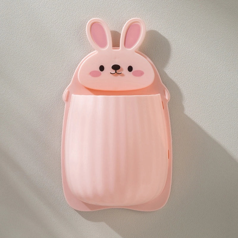 Cute Rabbit Toothbrush and Chopsticks Holder Multipurpose Storage Rack Punch-Free Design|Home Storage & Organization