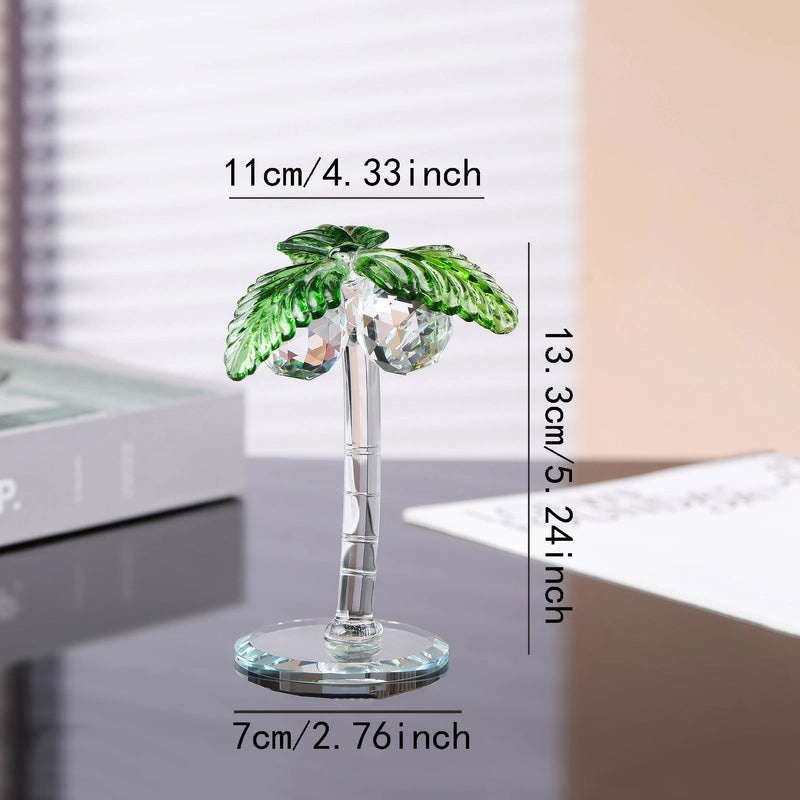 Minimalist Coconut Tree Crystal Ornament | Home Decor & Artificial Decorations