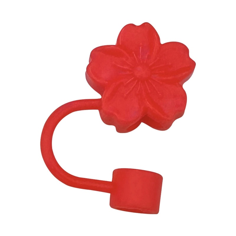 Elegant Floral Silicone Straw Cap for Cups | Drinkware Accessories