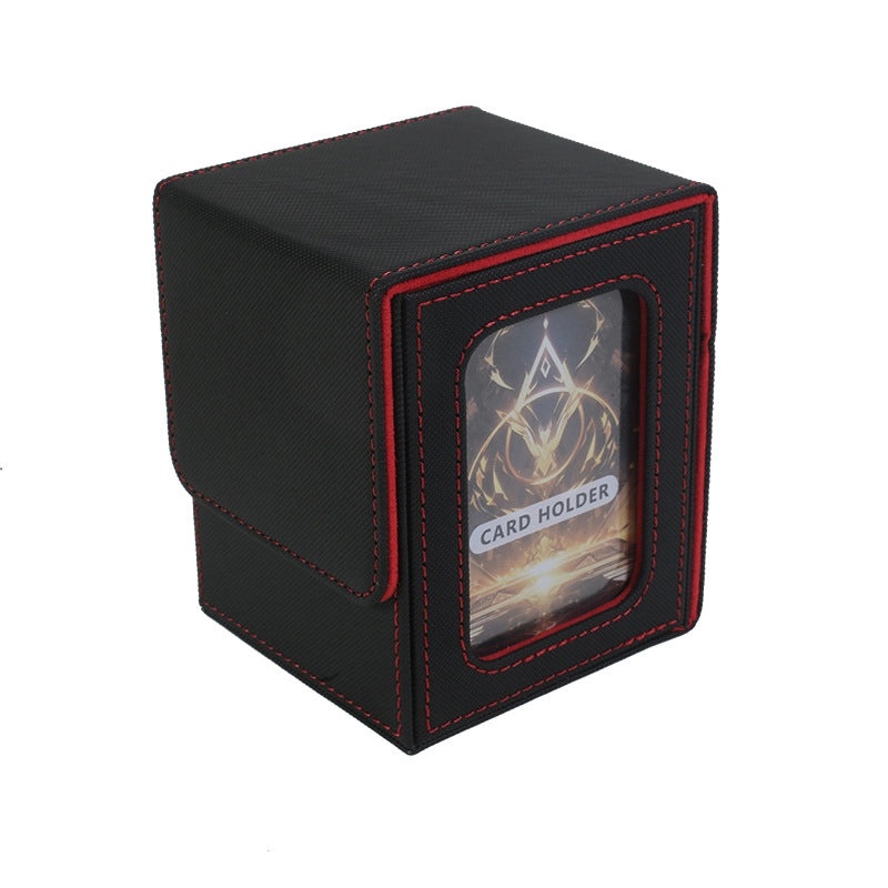 PU Leather Card Storage Box with Window Design for Board Games | Board Game Accessories