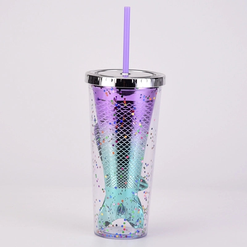 Sparkling Mermaid Tail Water Bottle with Sequins - 1 Piece | Drinkware & Bottles