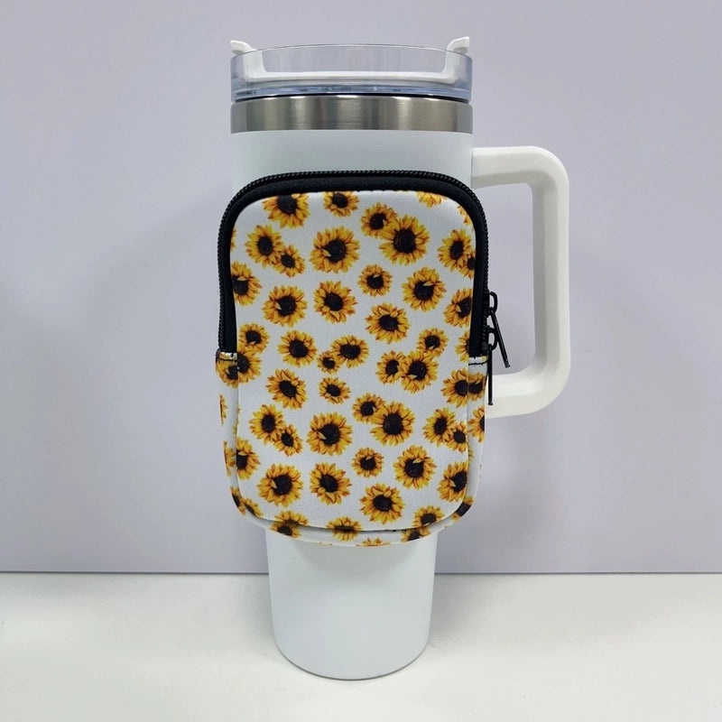 Neoprene 40oz Ice Bully Cup Cover with Coin Purse, Non-slip Elastic Thermos Protector | Drinkware Accessories