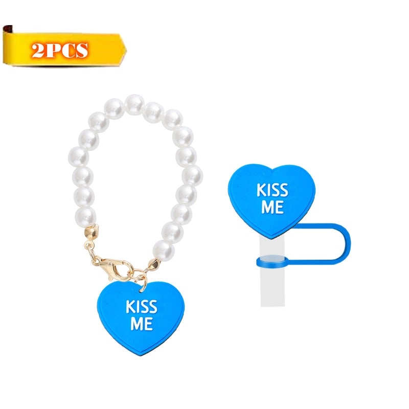 Red Heart Wing Silicone Straw Caps Cute Decorative Drink Accessories 2 or 3 Pieces Set|Drinkware Accessories