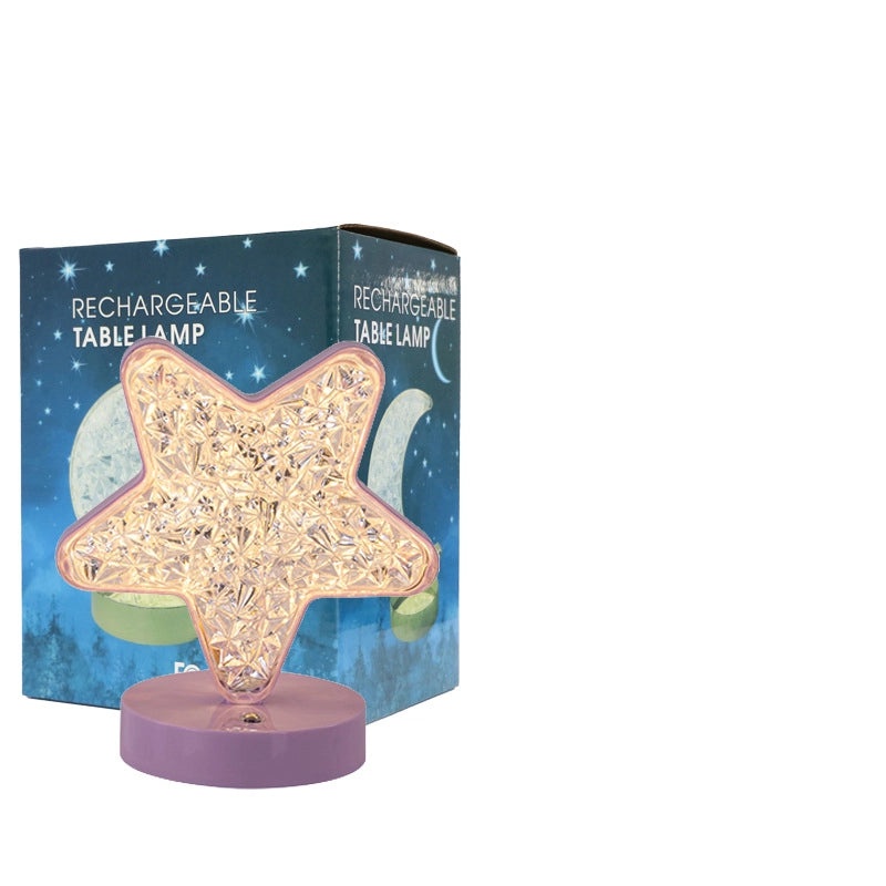 LED Stars and Moon Table Lamp Touch Rechargeable Bedside Night Light Small Modern Bedroom Decor|Home Lighting