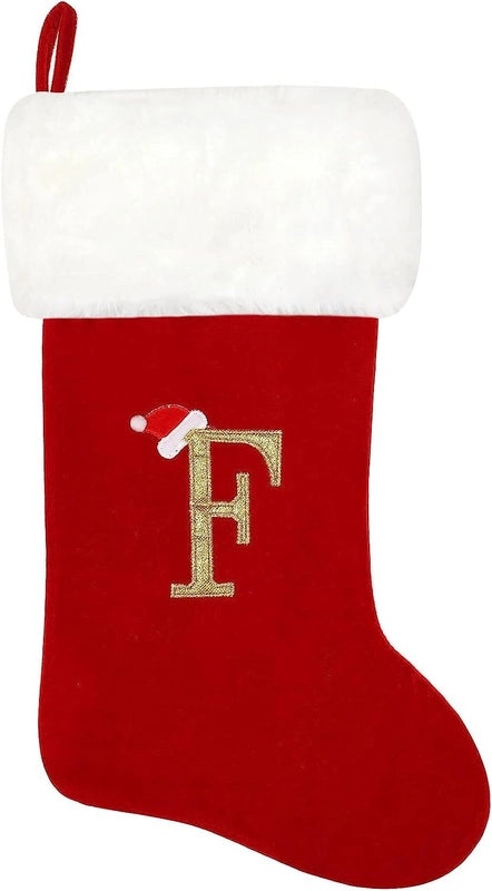 2023 Holiday Red Flannel Embroidered Large Christmas Stockings Gift Bags Available Now|Christmas Decorations